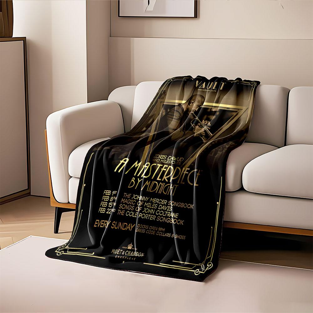 Jazz Night Trumpet Art Blanket for all seasons blanket lunch break throw gift