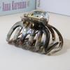 Super Grip Large Smudge-Ink Pumpkin Claw Hair Clip - 2025 New Style Women's Back-of-Head Shark Clip Accessory