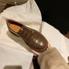 2024 New Women's Thick-soled British Style Round-toe Low-heeled Loafers Women's Lace-up Comfortable Low-top Shoes