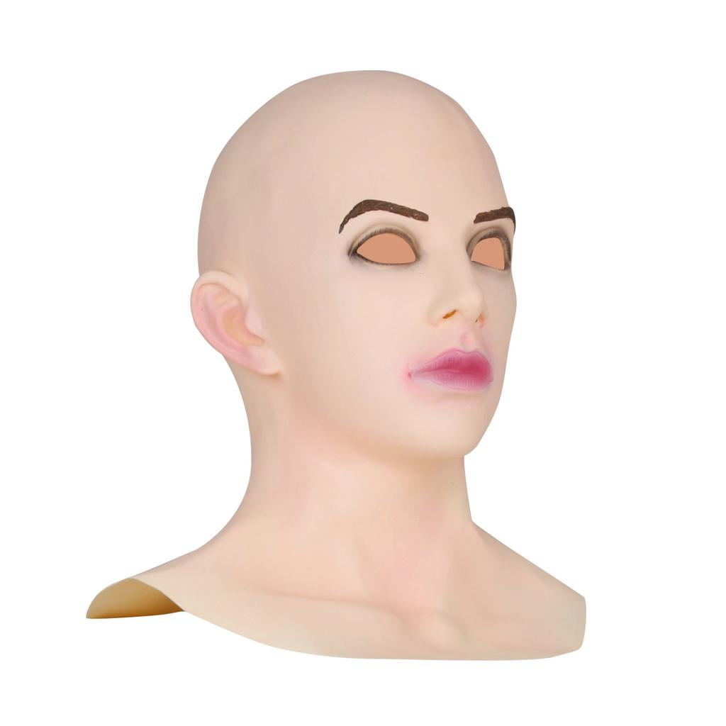 Female Realistic Silicone Crossdresser Mask Cosplay Halloween Fancy Dress