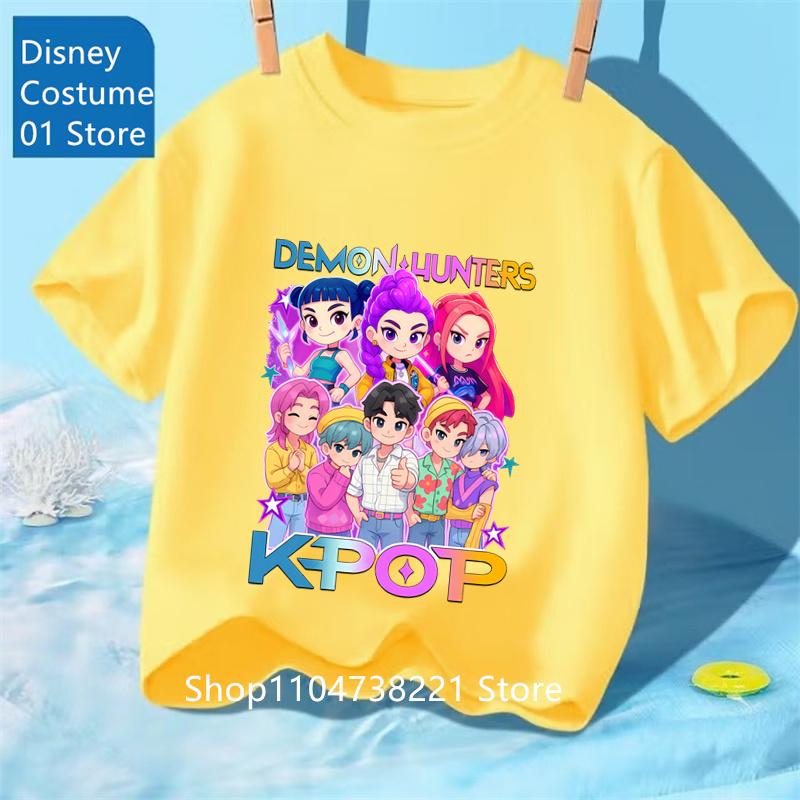 Kpop Охотники на демонов Huntrix Футболки для детей Мальчиков Девочек Летние Повседневные Топы Футболки с коротким рукавом и графикой Футболка Kpop Охотники на демонов