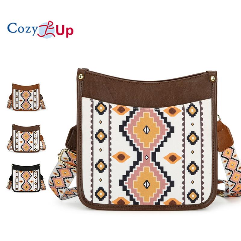 Женская сумка через плечо, сумка-мессенджер, сумка-тоут, ретро-хлопок и лен с принтом в богемном стиле, портативная женская сумка