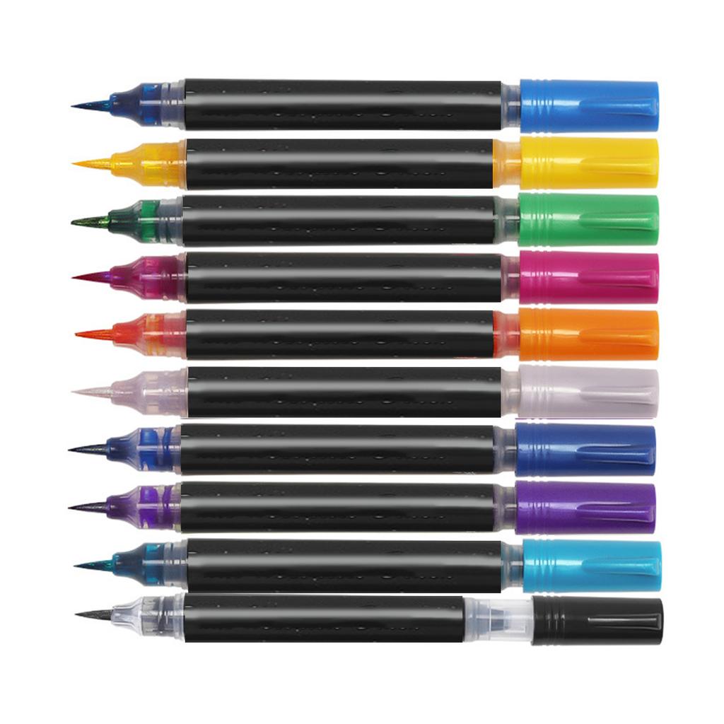 Цветные маркеры Flowlight, Ручки с песочным глиттером с мягкими наконечниками для каллиграфии, Маркеры, набор из 10 штук, Подходят для детского рисования и в качестве подарков 20 мл