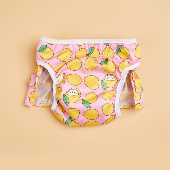 Физиологические штаны для домашних животных, многоразовые застежки-ленты, подгузники для собак, защитная одежда для кошек с лимонным принтом, товары для домашних животных