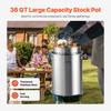 36QT Stainless Steel Stockpot Cooking Kitchen Sauce Pot with Basket Lid