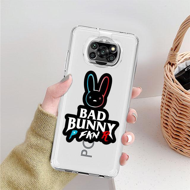 Прозрачный чехол Bad Bunny X100pre для Xiaomi Mi Poco X3 NFC M3 Pro F3 F1 11 Lite 12 Redmi Note 10 9S 8 7 9, мягкий чехол для телефона