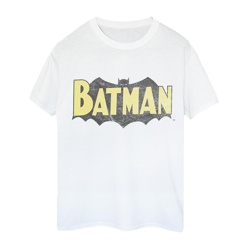DC Comics Женская/дамская футболка Batman Retro Shield Fade Distress Cotton Boyfriend
