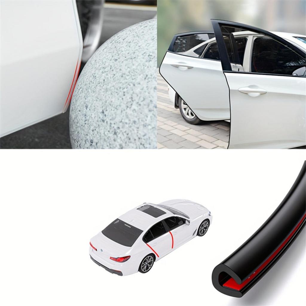 5/8M Car Door Weatherstrip PVC Seal Strip Anti Scratch Noise Insulation Protector Strip Anti-collision Sealing Sticker for Door Hood Trunk