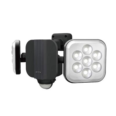 MUSASHI Sensor Light, Black, Dimensions: 29.5cm W X 12.5cm D X 14.6cm H, 11W X 2-Light Free-Arm LED Sensor Light, LED-AC2022
