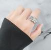 Geometric Glossy Concave Convex Shaped Ring Female Niche Design Personality High Sense Finger Ring Ins Cold Temperament Opening Index Finger Ring