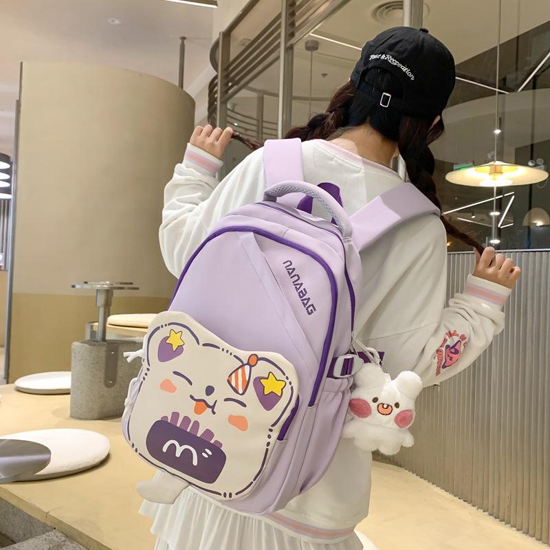 Сумка для учащихся средней школы Kitty, рюкзак большой емкости, легкий повседневный рюкзак для девочек