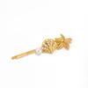 Trendy Gold Color Flower Shell Starfish Hair Clips Y2K Hairpins Women Girls Metal Imitation Pearl Side Headwear Hair Accessories
