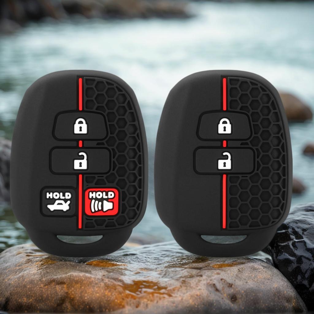 Силиконовый чехол для ключа-брелока для Toyota Aqua Ractis Vitz RAV4 HiAce Land Cruiser Держатель-скин 2 кнопки 2010-2019