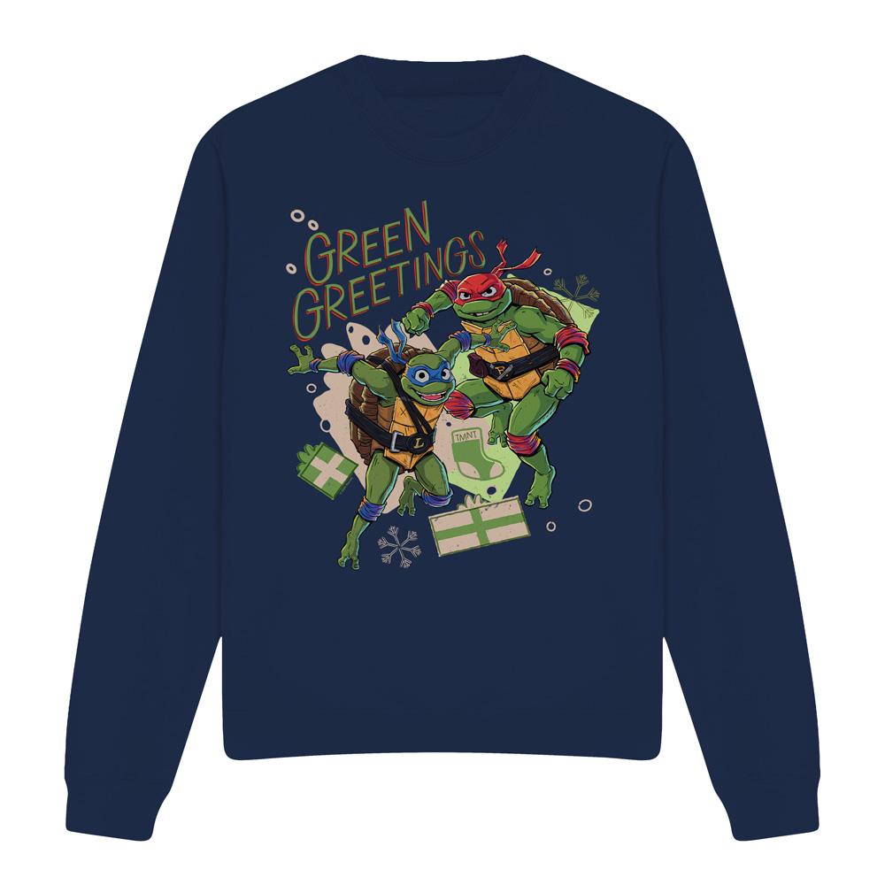 Черепашки-ниндзя-подростки-мутанты: Mutant Mayhem унисекс для взрослых рождественские поздравления свитшот Leonardo & Raphael