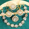 Europe and The United States Hot Zircon Bracelet Necklace Earrings Set of Diamond-encrusted Jewelry