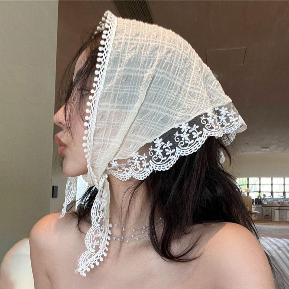 New Pastoral Bandana Headband Women's Triangle Headscarf Hair Bands Spring Girl Fashion Decoration Ties Hair Scarf