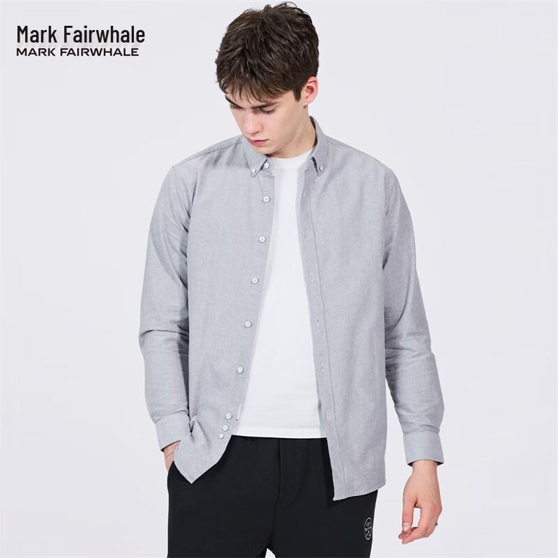 Mark Fairwhale Мужская рубашка с длинным рукавом из чистого хлопка
