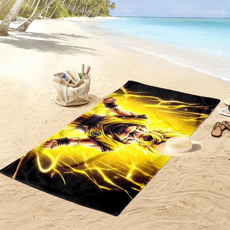 Dragon Ball Print Beach Towel, Large Soft Quick Dry Towel for Beach Camping Swimming