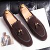Men's Retro Tassel Loafers - Slip-On Leather Shoes for Spring & Autumn In Plus Sizes