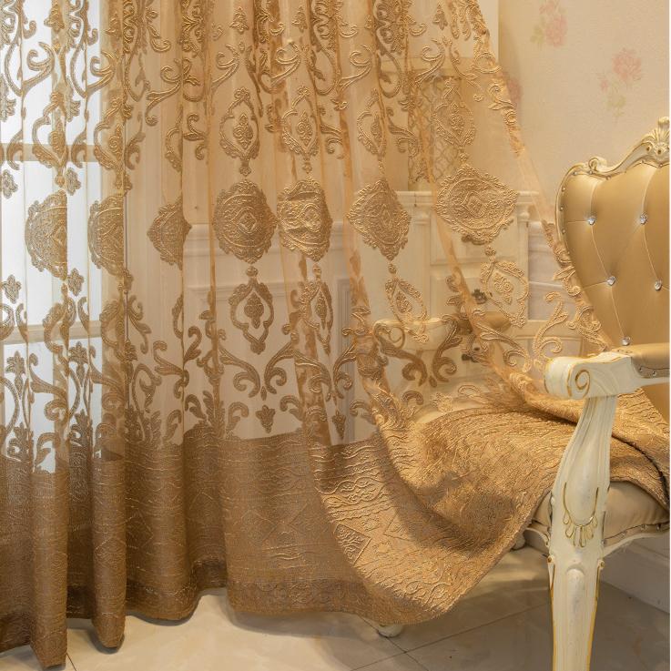 Высококачественная роскошная большая ажурная вилла в европейском стиле кофейного цвета занавеска на окно из марли вышитая пряжа