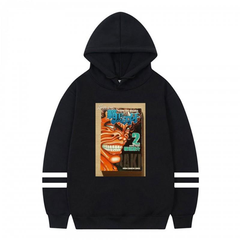 Baki Hanma Anime Hoodie Unisex Oversized Long Sleeve Pullover Sweatshirt Gym Workout Fall