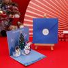3D Pop Up Cartoon Christmas Card Merry Christmas Greeting Card Handwritten Blessing Invitation Cards Thanksgiving New  Gifts