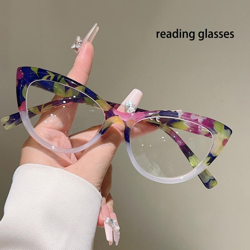 Винтажные очки для чтения «кошачий глаз» женские Новая мода Блокирующие синий свет Очки для пресбиопии Модные шикарные оптические оправы