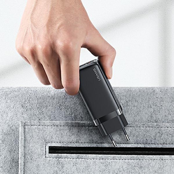 Ładowarka sieciowa 65W USAMS Power Delivery USB-C/USB-A Biała