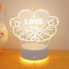 Я люблю тебя "ночник 3D в форме сердца, питание от USB, украшение для спальни, подарки на годовщину и День святого Валентина