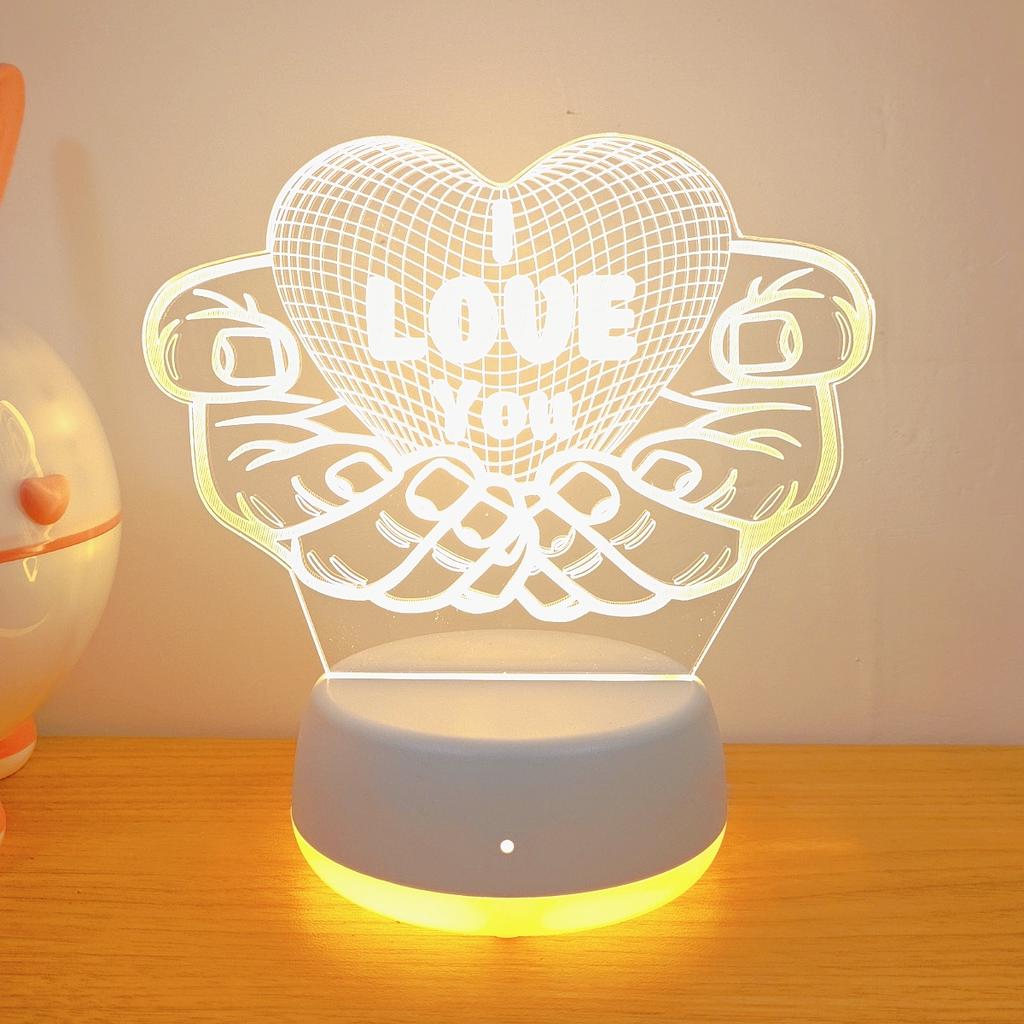 Я люблю тебя "ночник 3D в форме сердца, питание от USB, украшение для спальни, подарки на годовщину и День святого Валентина