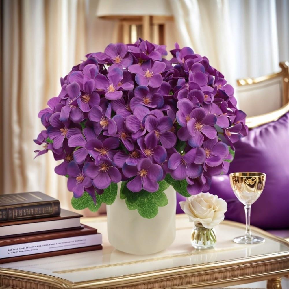 Dyed Edged Fake Flower Ball Silk Cloth Hydrangea New Simulation Flowers  Photography Props