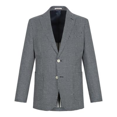 Ferraromilano Linen Blend Pattern Jacket Navy (Am0Fozc10549)