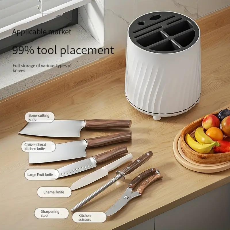 Вращающийся держатель ножей, ложка, палочки для еды, вилка, сливная полка, корзина, многофункциональная настольная полка для хранения, кухонные принадлежности