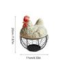 Organizer Container Chicken Design Egg Collecting Basket Resin Rustic Egg Organizer Cute Egg Storage Basket Living Room