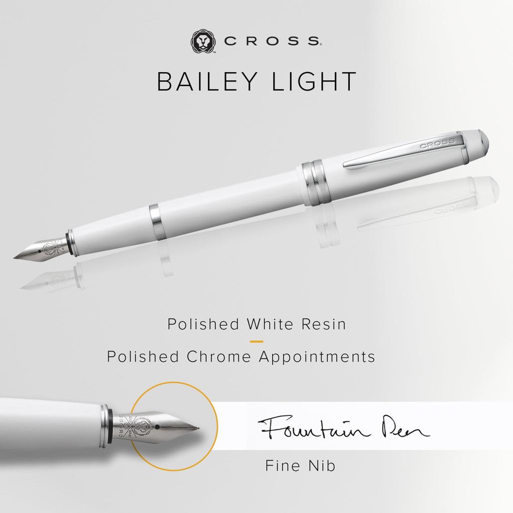 CROSS Bailey Light White Fountain Pen F NAT0746-2FS