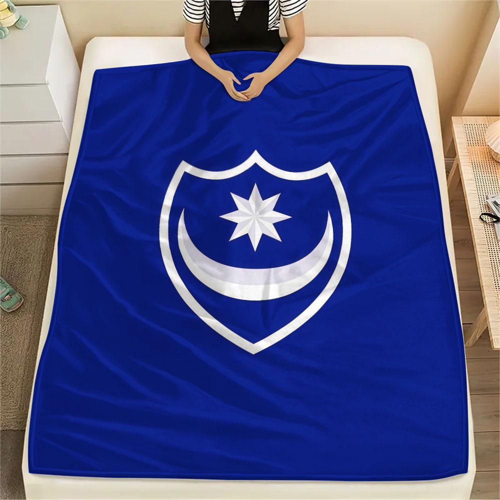 1PC Portsmouth Football Club Patterned Flannel Blanket Suitable For All Seasons for Home Decor Warmth and Comfort Gifts Holiday Present