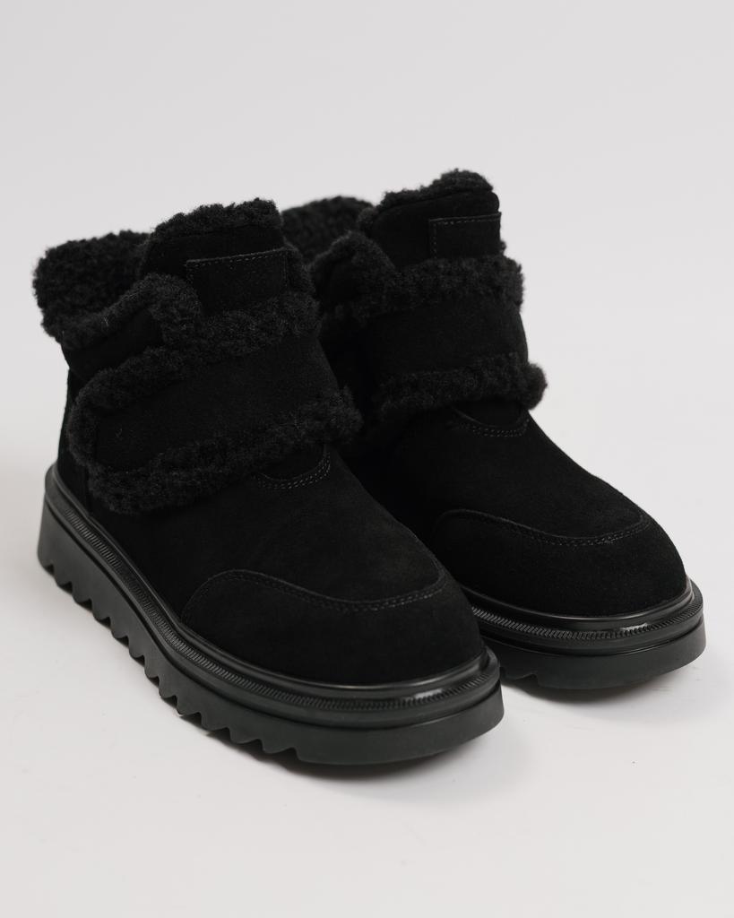 Winter Boots with Velcro Lola Andy 82092 36 Black Suede Wool
