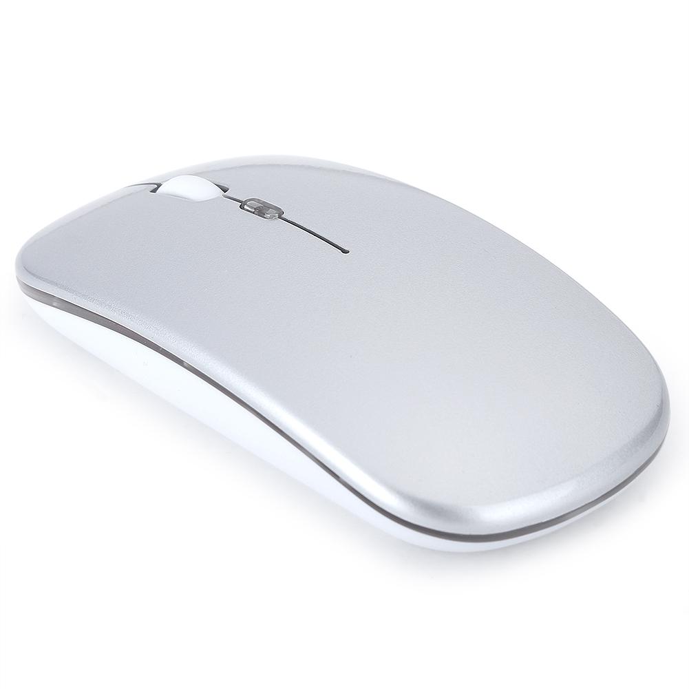 Wireless Mouse 2.4G Rechargeable USB Wireless Gaming Mouse with LED Colorful LightSilver