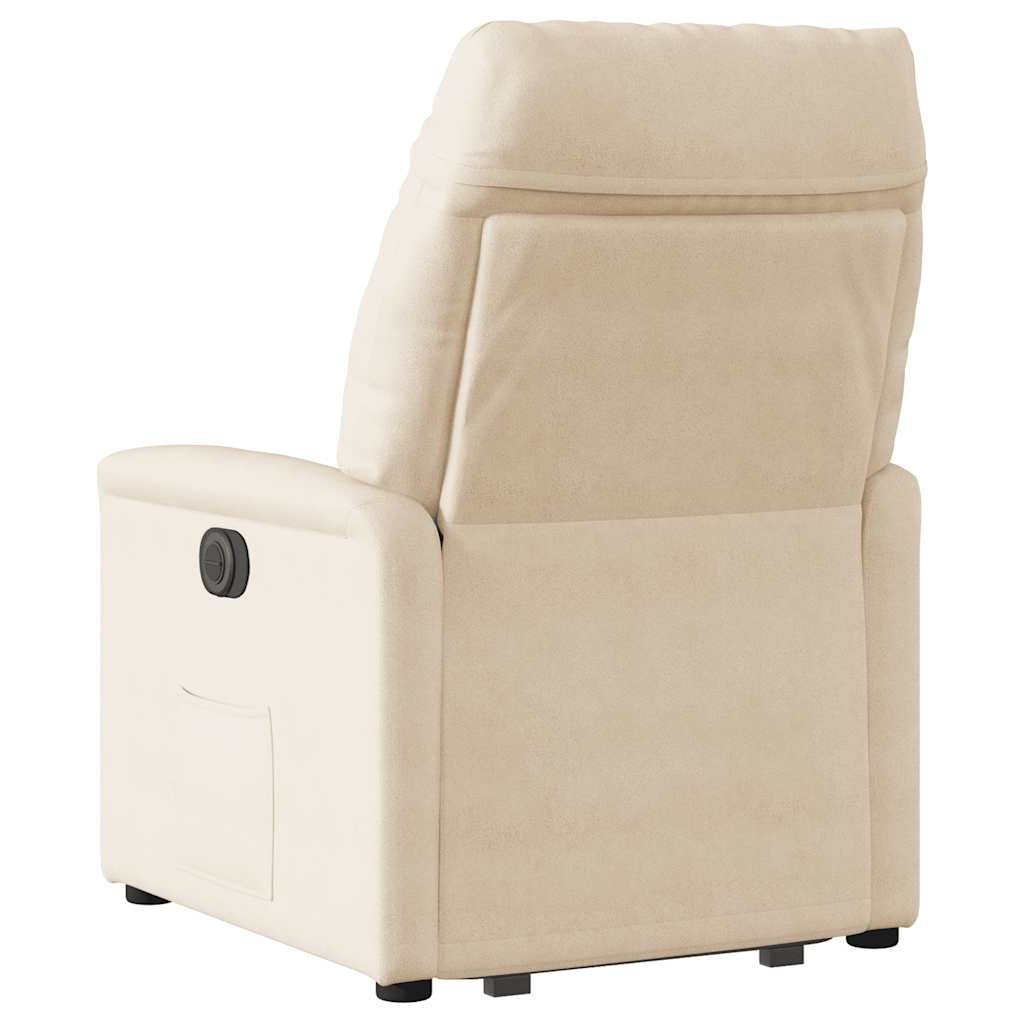 Recliner Chair with Lift Assist Beige Microfiber Fabric
