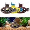 Resin Submarine Ornaments Fish Shrimp Shelter Cave Landscaping Accessories for Aquarium Fish Tank Submarine Wreck Decoration