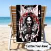Custom Name Horror Holiday Mashup Microfiber Beach Towel Super Soft & Absorbent for Bath, Beach, Travel  Bath Time Accessory, Fan gifts