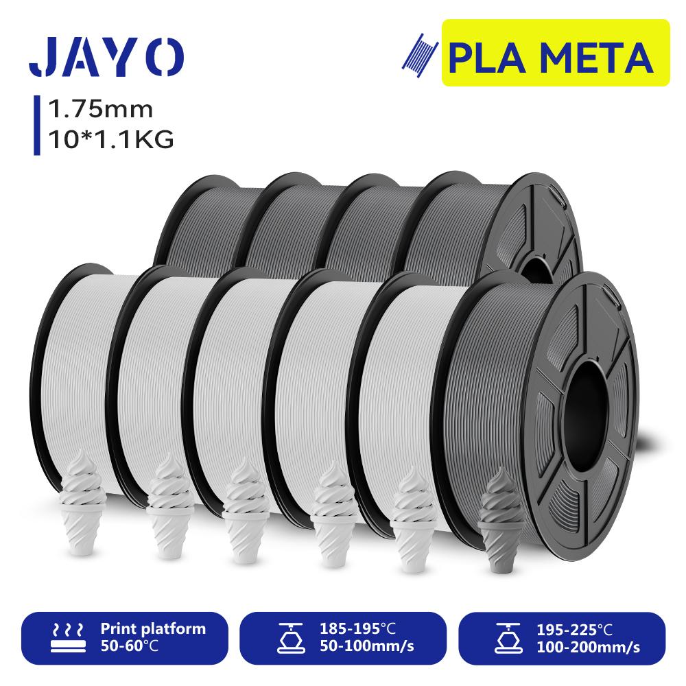 JAYO 10 Rolls 3D Printer PLA/PETG/PLA+/HS PETG/PLA Matte/PLA Meta Filament 1.75mm 3D Printing Materials for 99% 3D FDM Printer