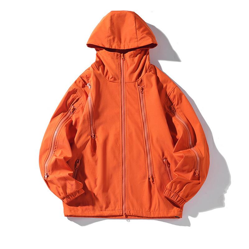 Водонепроницаемая куртка большого размера в стиле Гонконга на белом фоне