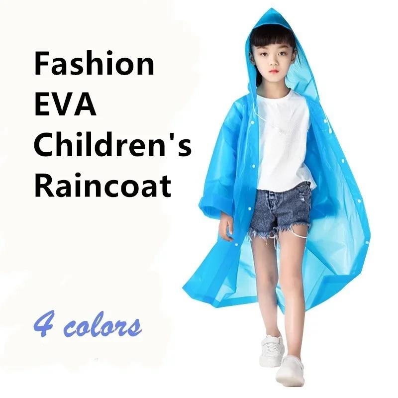 Boys and Girls Childrens Waterproof Raincoat Non-disposable Convenient EVA Transparent Outdoor Raincoat with Hood for Children