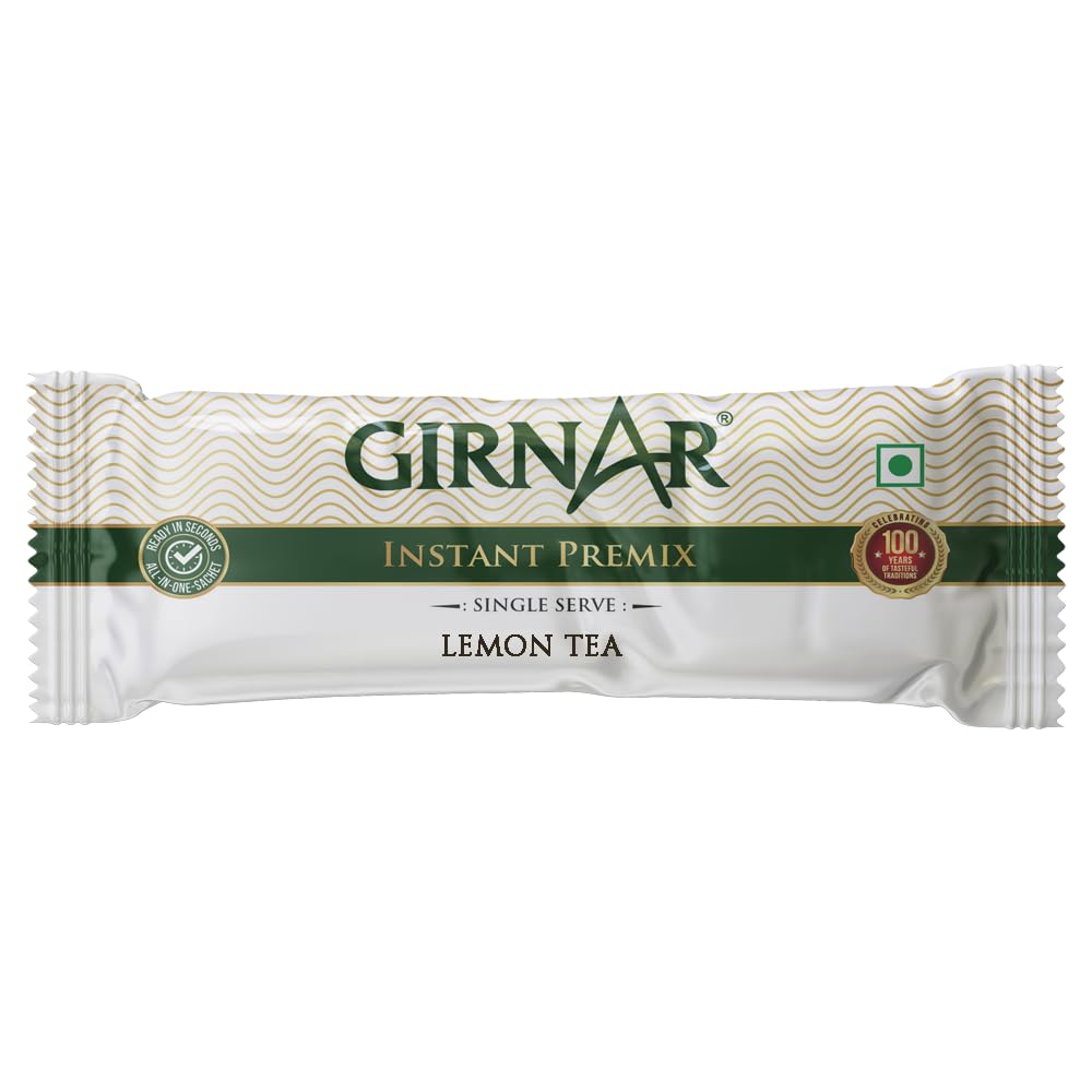 Girnar Instant Premix Lemon Black Tea Granules 10 Sachets 10g Refreshing Citrus Beverage