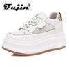 Fujin 7 см микрофибра коровья натуральная кожа удобные дышащие кроссовки для скейтборда на платформе танкетки вулканизированные массивные блочные туфли