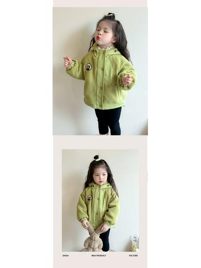 Девичья стеганая зимняя хлопковая куртка на флисовой подкладке - Модное детское пальто.