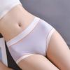 Sweet Pure Cotton Women's Mid Waist Plus Size Breathable Skin Friendly Nude Feeling Abdominal Hip Lifting Triangle Underwear for Women Panties