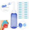 300ml Neti Pot Sinus Rinse Bottle Kit with 40 Salt Packets Nose Wash Cleaner Pressure Irrigation Neti Pot for Kids Adults