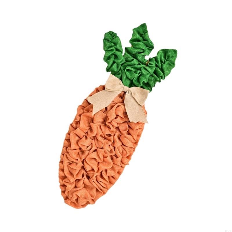 Spring Wreath Door Hanging Decoration Artificial Fabric Wreath Carrot Wreath for Front Door Porch Indoor and Outdoor